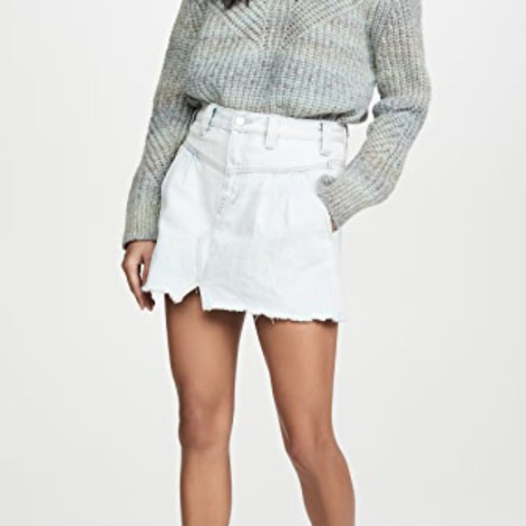Free People NWT Sidecar Denim Distressed Miniskirt - Picture 4 of 12